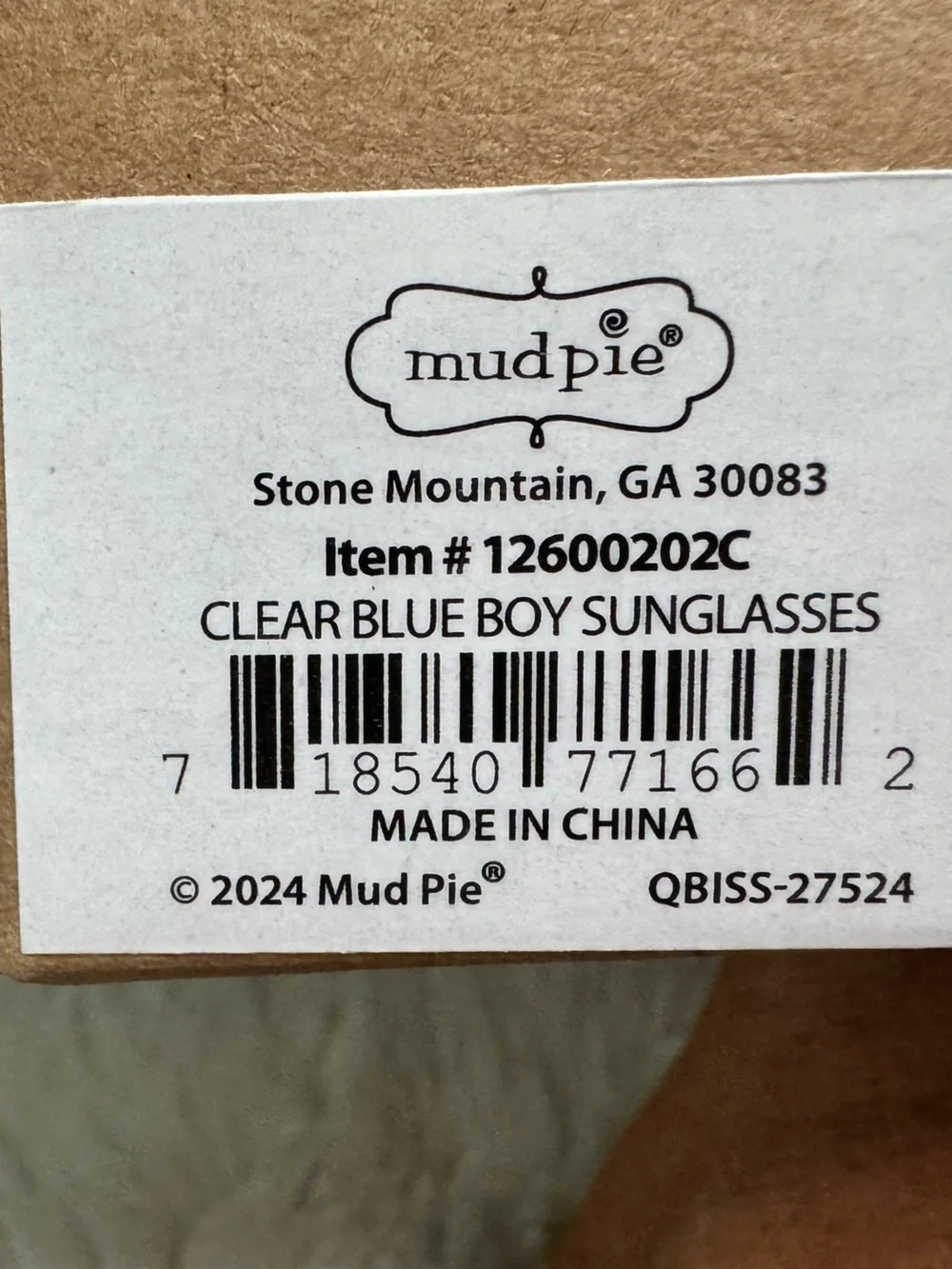 NWT- Mud Pie clear Blue Frame Baby/Toddler Sunglasses with Bright Green Strap